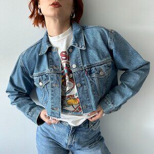 Levi's Cropped Denim Jacket with Raw Hem